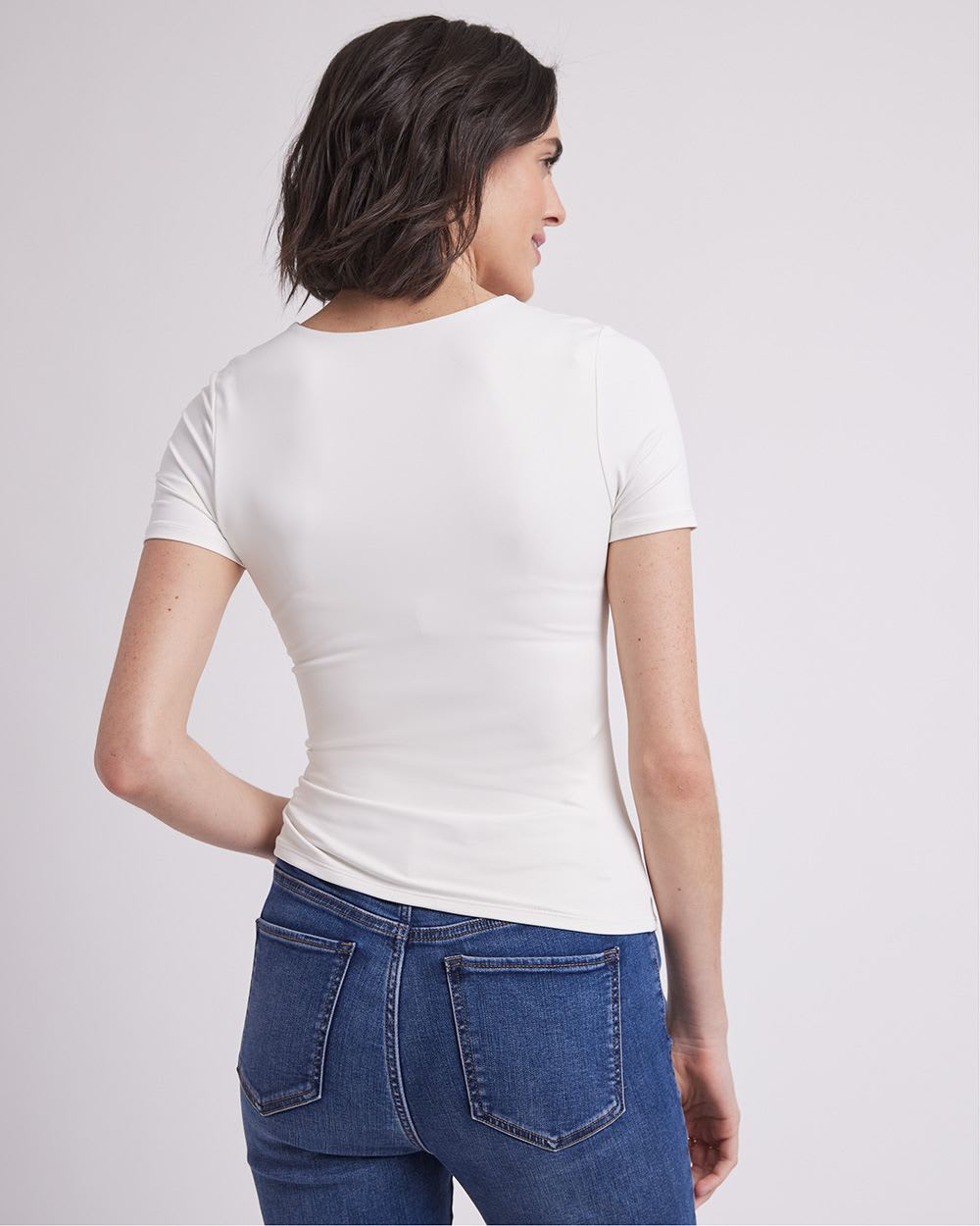 Short-Sleeve Crew-Neck Bodycon Tee, BodyConfident