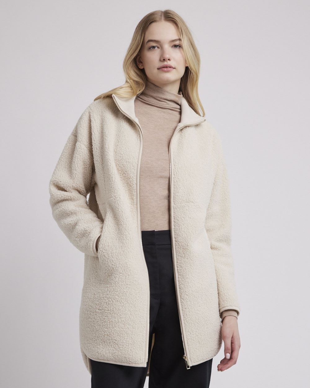 Sherpa Jacket with Zipper Closure