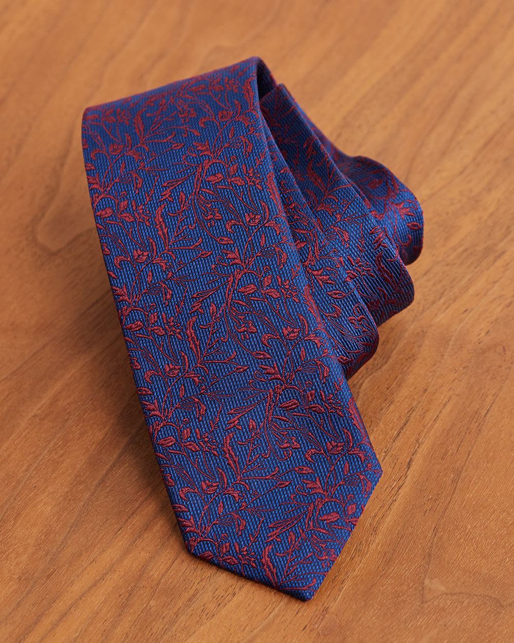 Navy Floral Skinny Tie
