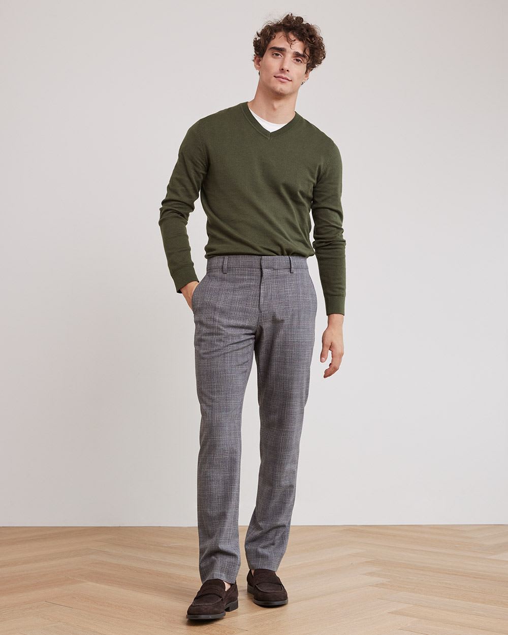 Basic Long-Sleeve V-Neck Sweater