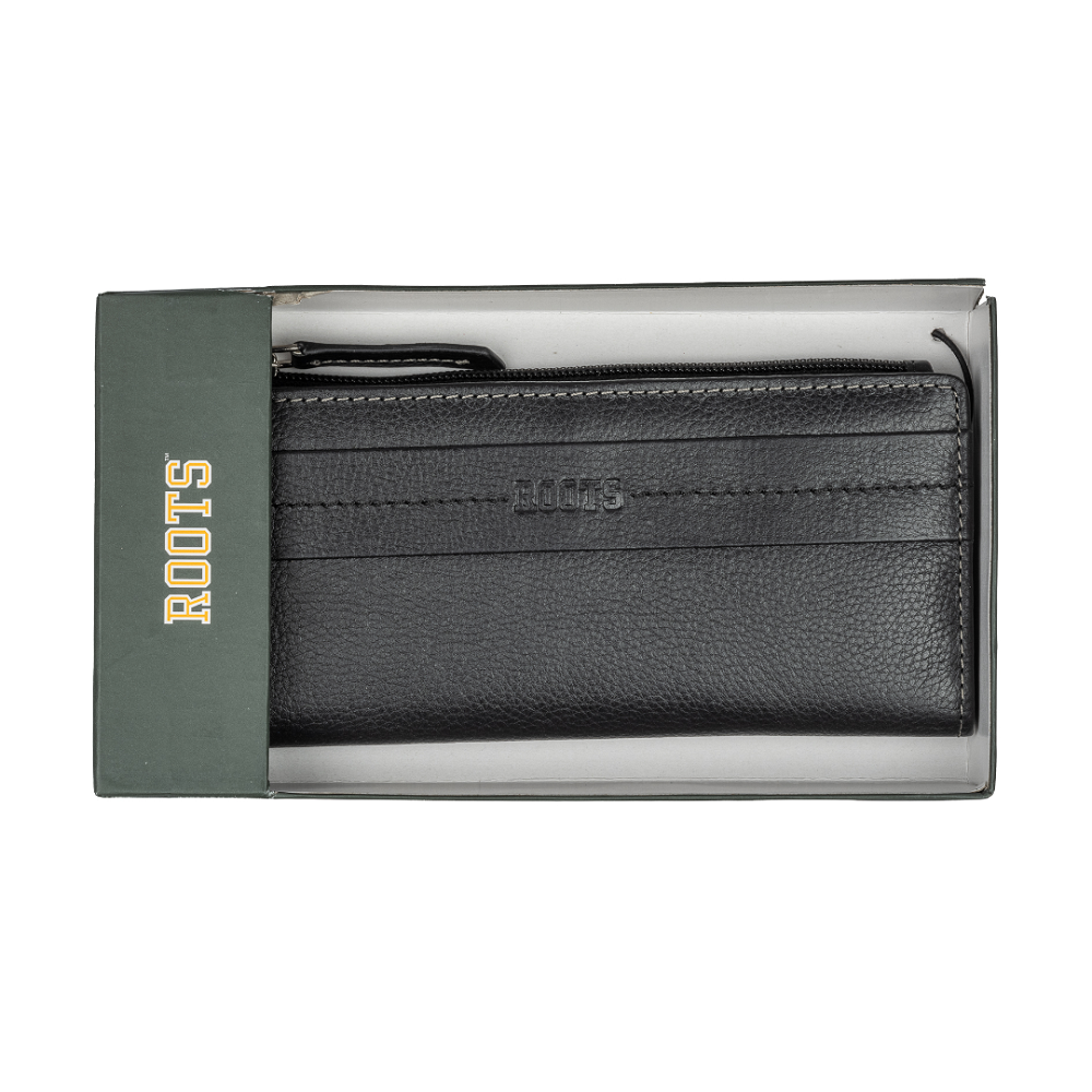 Roots Ladies' Slim Clutch Wallet with Top Zipper