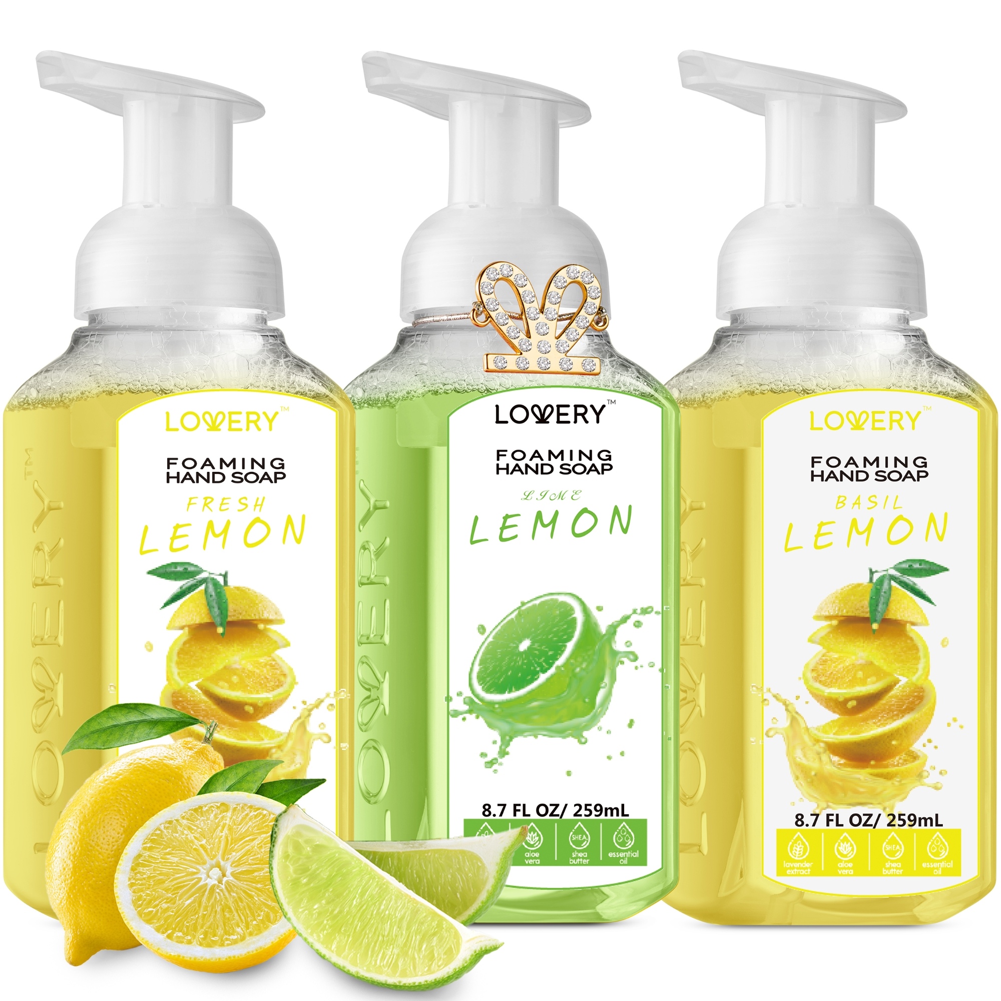 Lovery Foaming Hand Soap - Pack Of 3 - Moisturizing Hand Soap - Lemon Lime