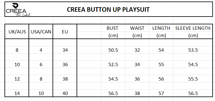 Creea Button Up Playsuit