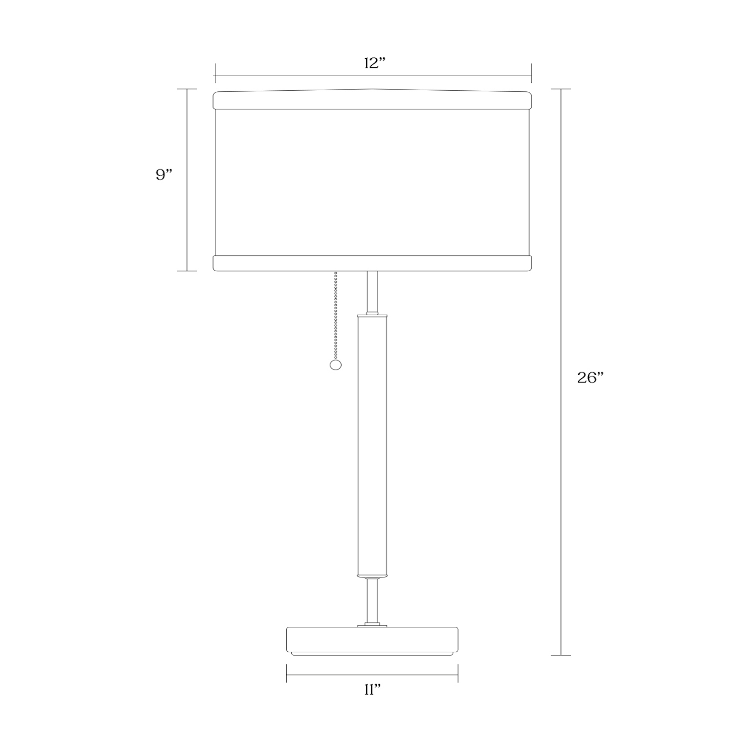 Carter Led Table Lamp With Drum Shade And Walnut Wood Finish