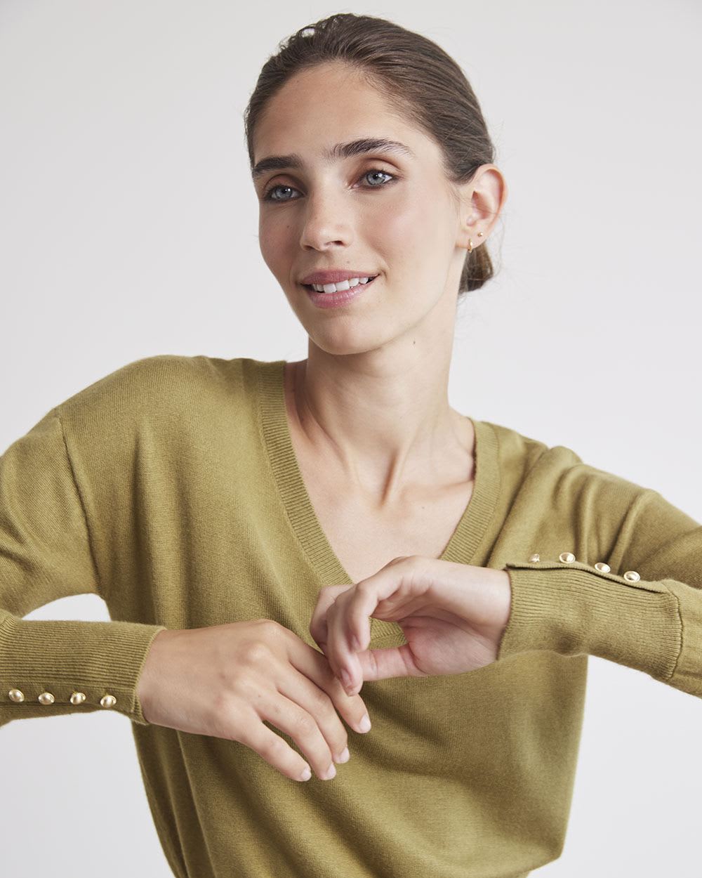 Long-Sleeve V-Neck Sweater