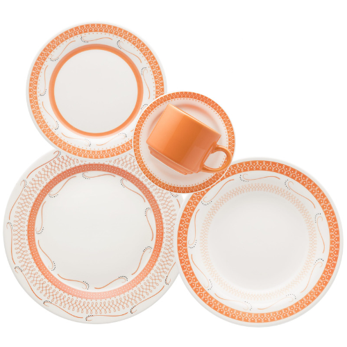 Oxford Donna Tangerine 20 Pieces Dinnerware Set Service for 4