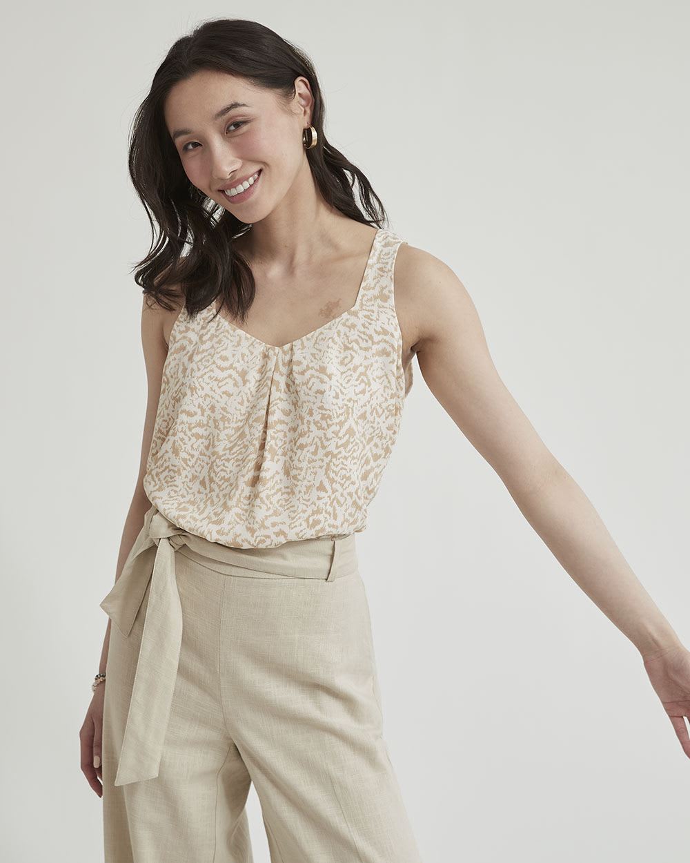 Silky Crepe Square-Neck Cami