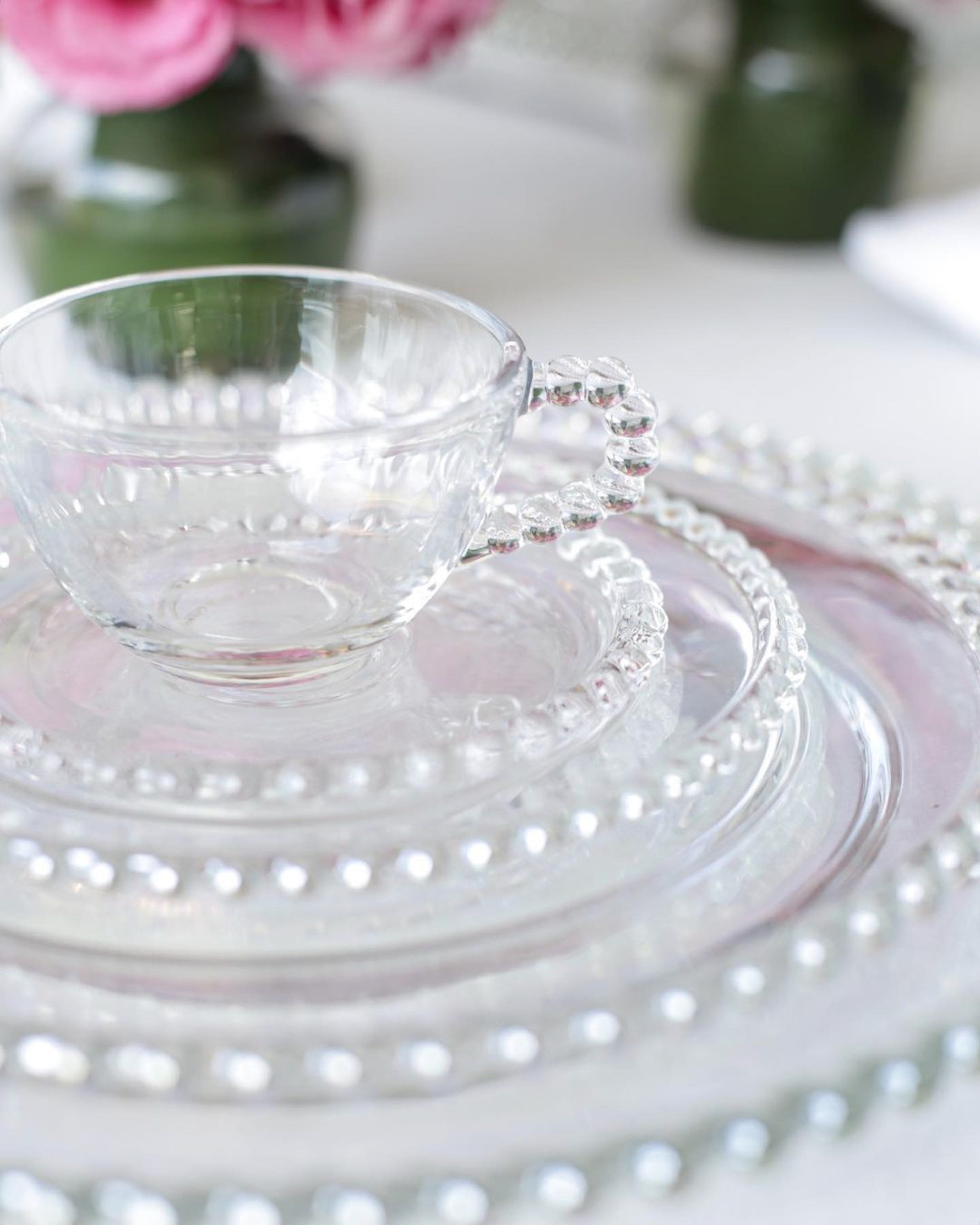 Pearl Collection Crystal Salad/Dessert Plates 20cm Set of 4