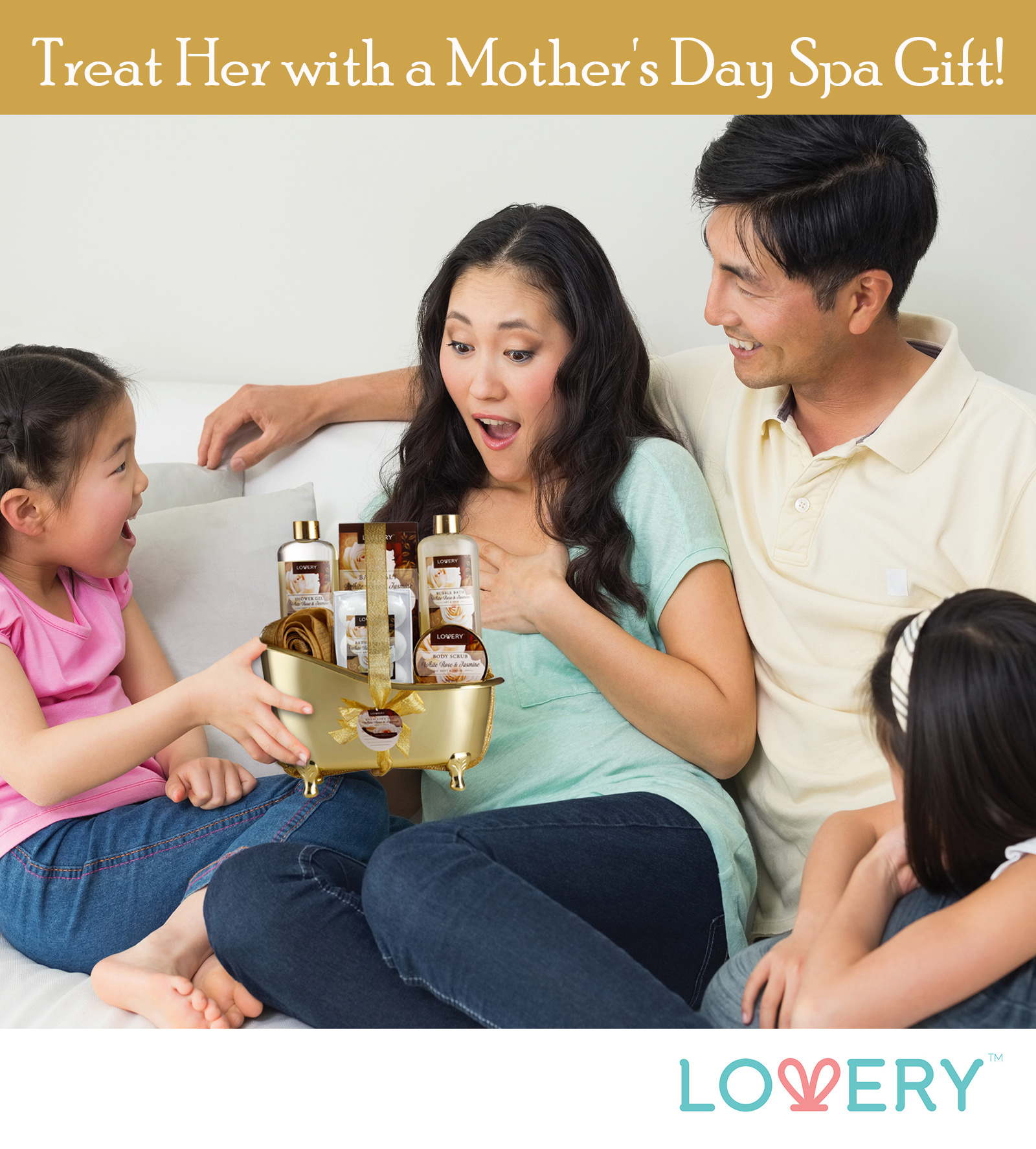 Lovery Home Spa Gift Basket - Luxury 13pc Bath & Body Set - Cosmetic Bag