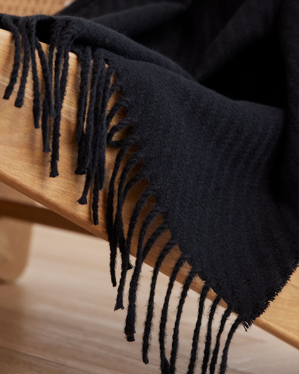 Solid Blanket Scarf with Fringes
