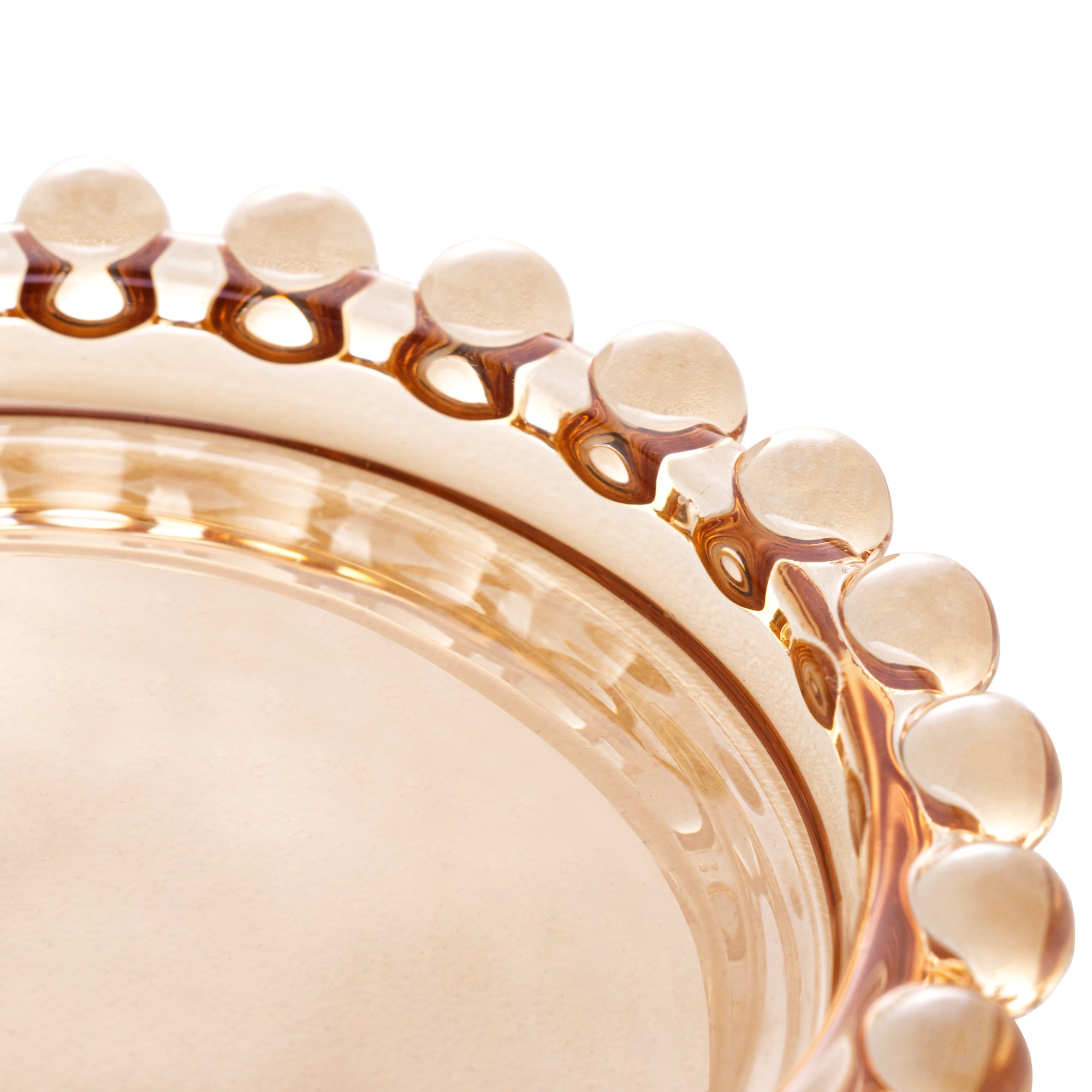 Pearl Collection Amber Crystal Plates 10cm Set of 4