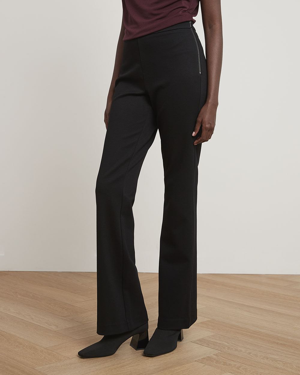 High-Rise Heavy Knit Flare-Leg Legging Pant