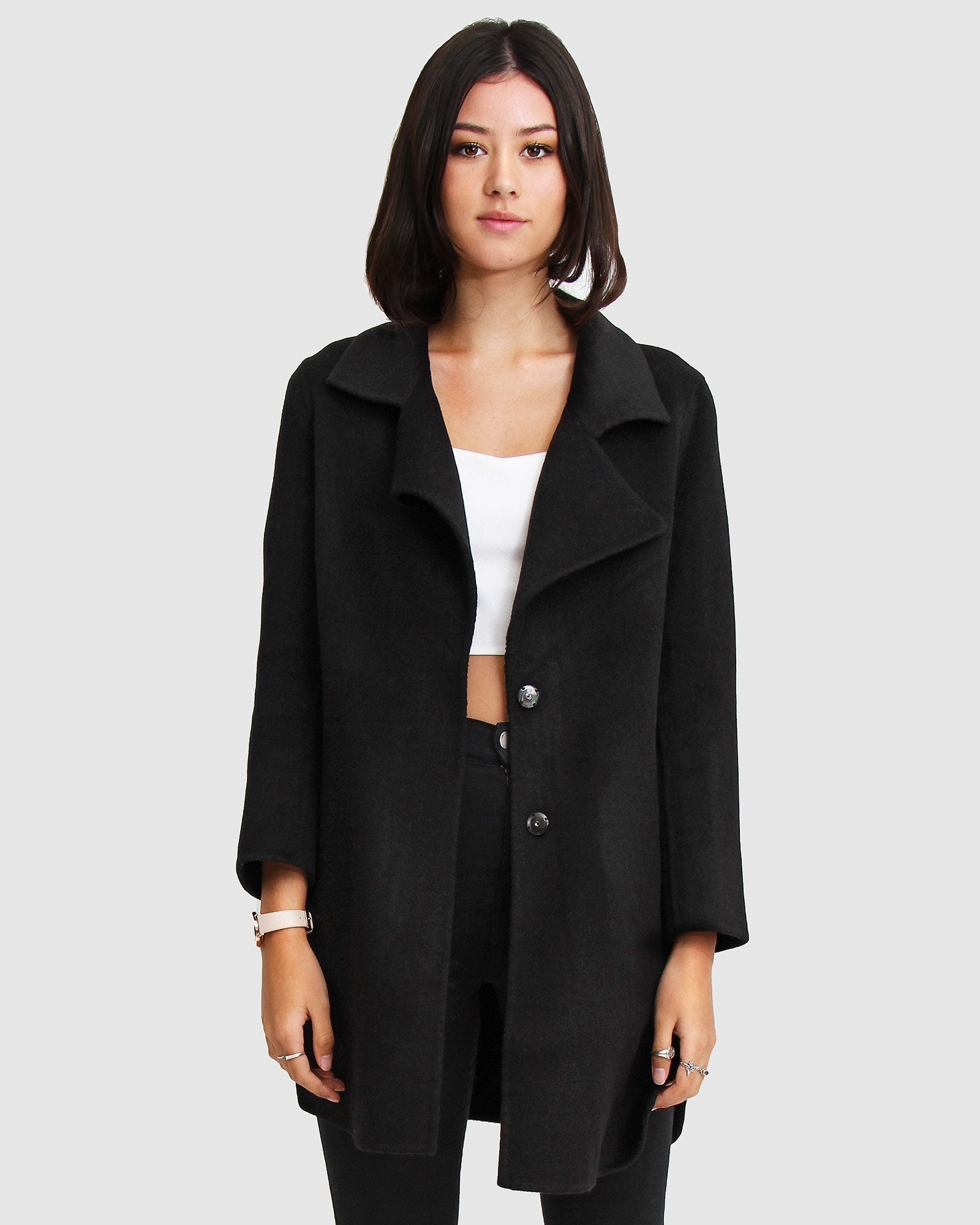 Belle & Bloom NEW FIT Ex Boyfriend Wool Blend Oversized Jacket