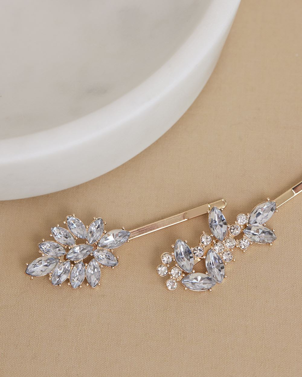 Hair Clips with Rhinestones, Set of 2