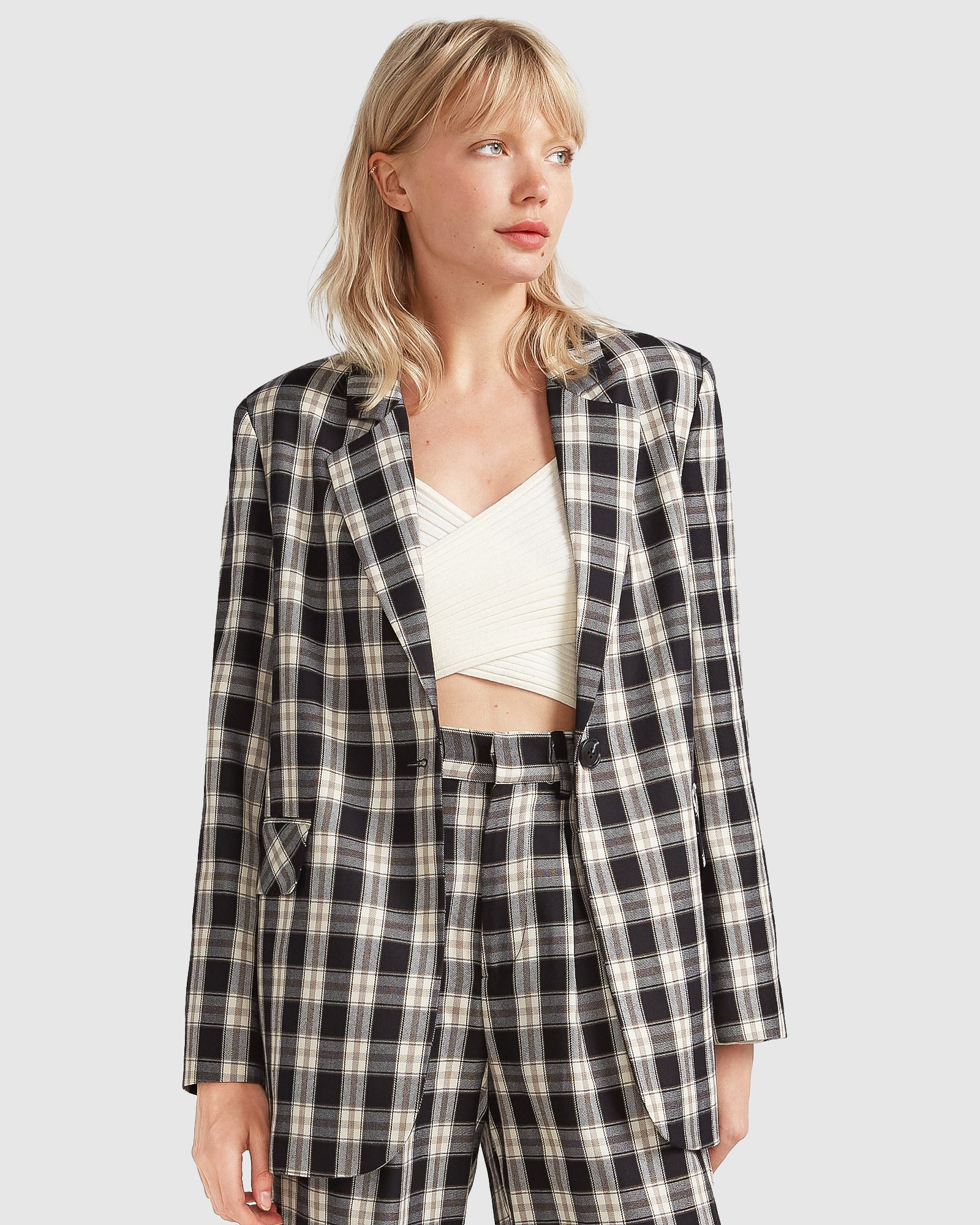 Belle & Bloom Love & Mercy Checked Blazer