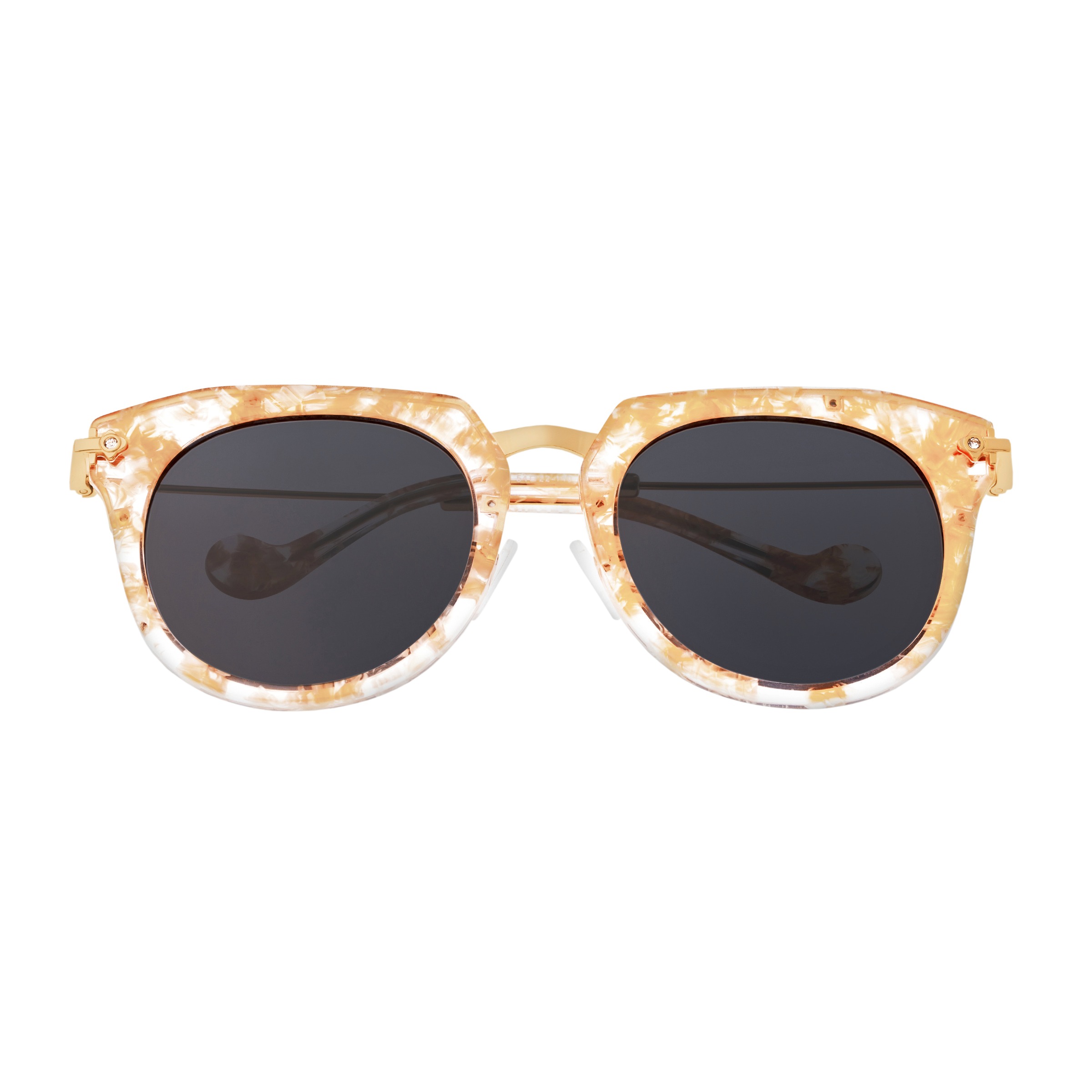 Bertha - Aaliyah Polarized Sunglasses - Peach Tortoise/Black