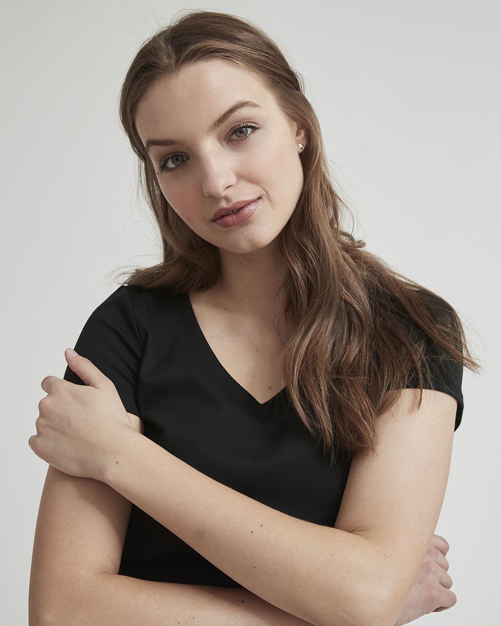 Basic Heavy Cotton V-Neck Short-Sleeve T-Shirt