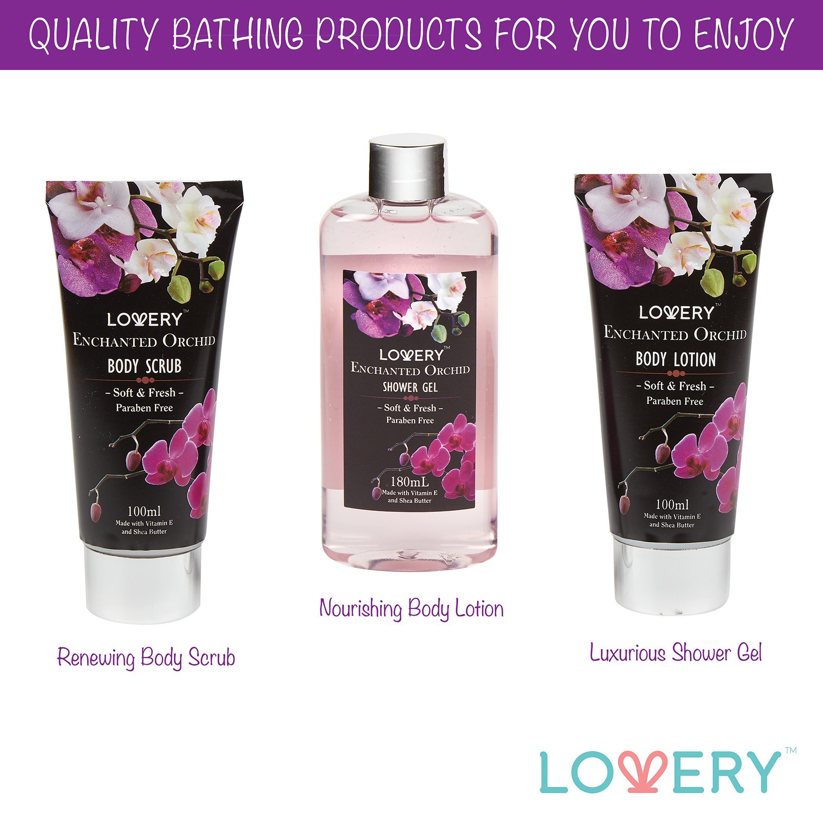 Lovery Gift Baskets For Women - Spa Gift Set - Enchanted Orchid Scent