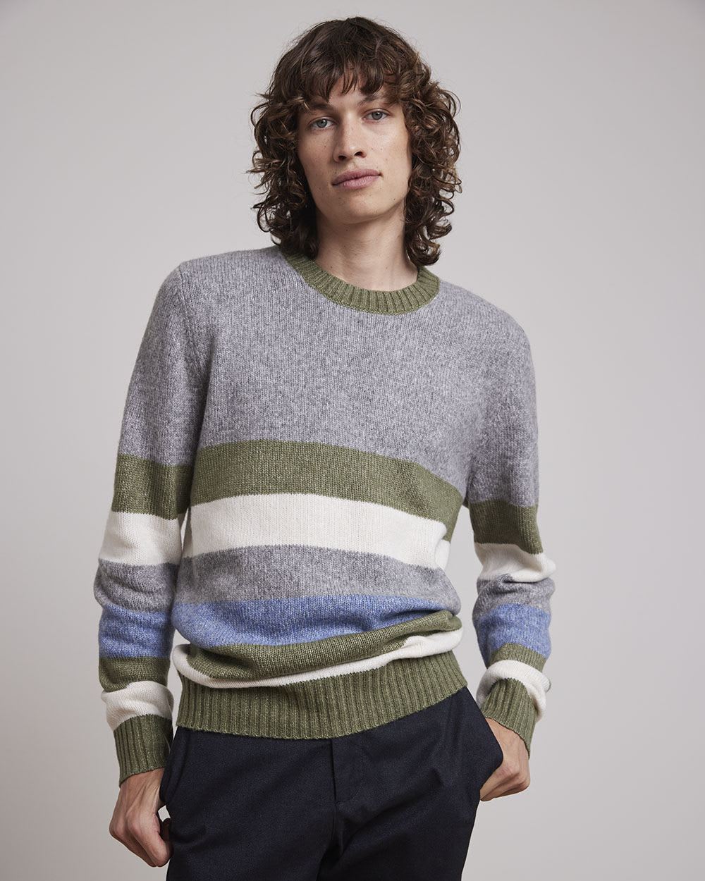 Striped Crew-Neck Sweater
