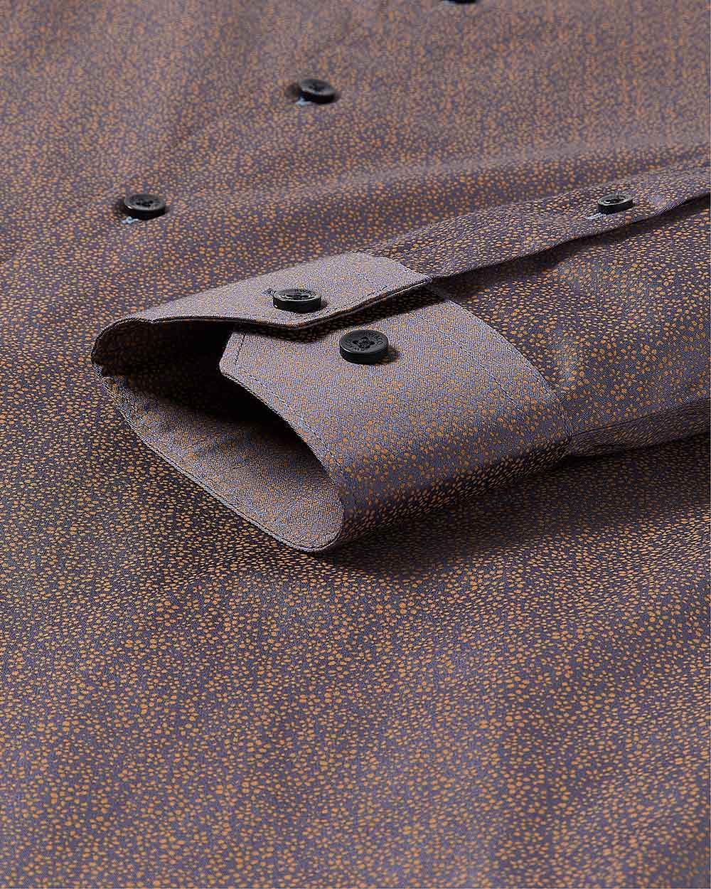 Slim-Fit Dress Shirt with Floral Pattern