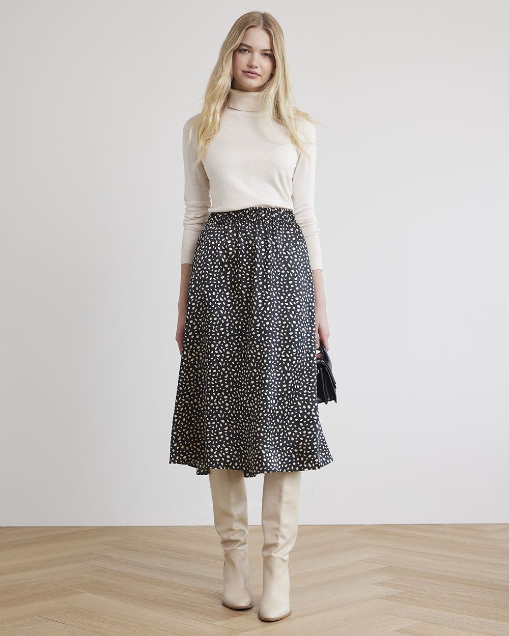 High-Waisted Flare Maxi Skirt