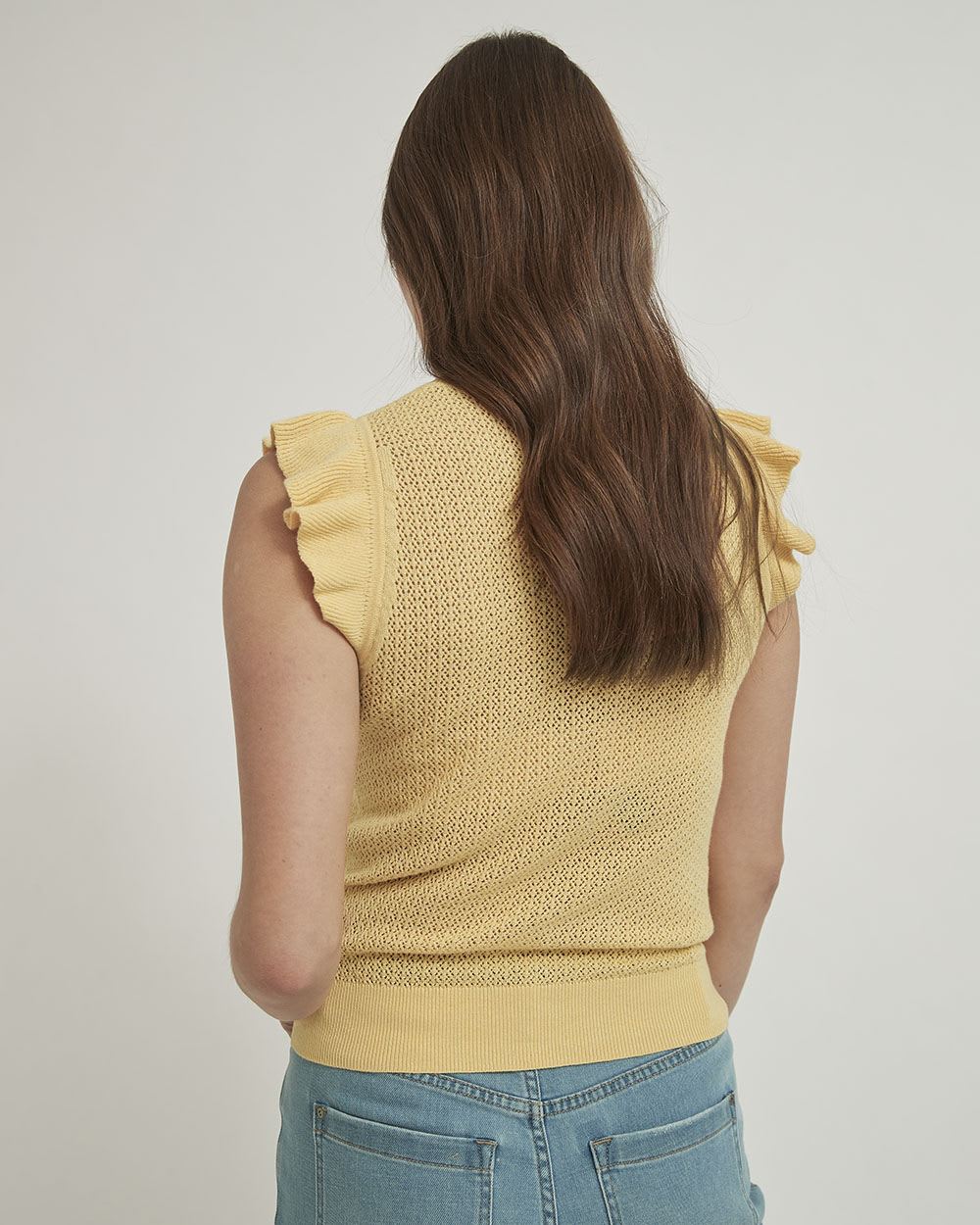 Cotton Cami with Frills at Shoulders