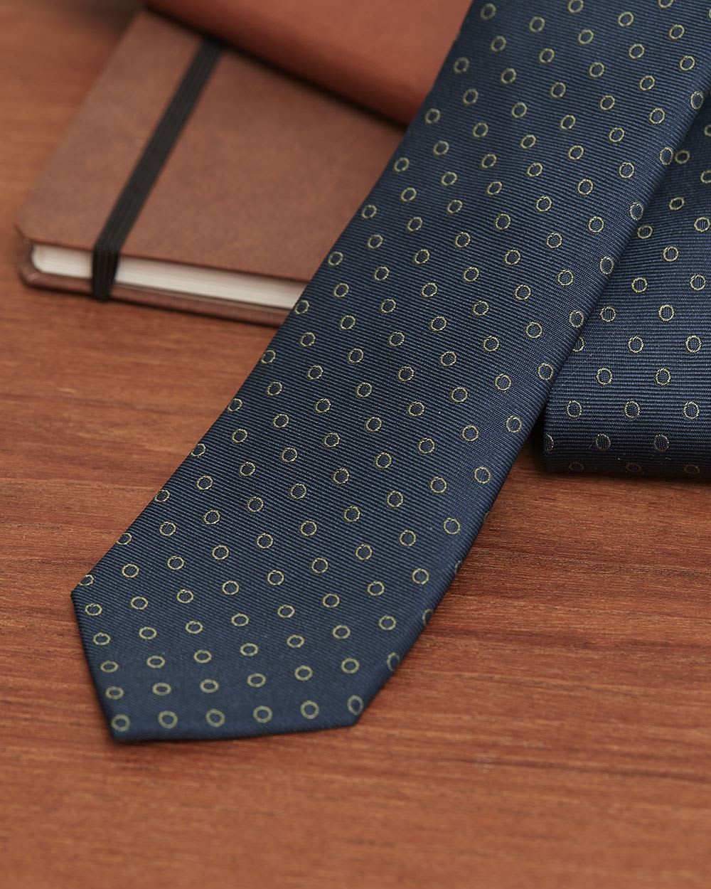 Navy Regular Tie with Mini Circles