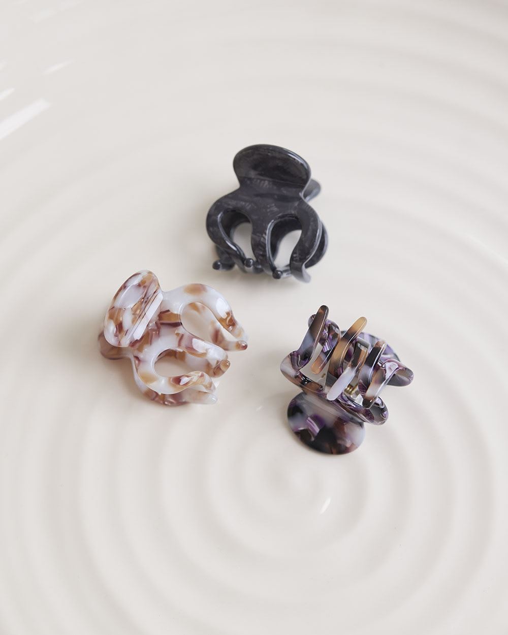 Small Acrylic Hair Grippers, Set of 3