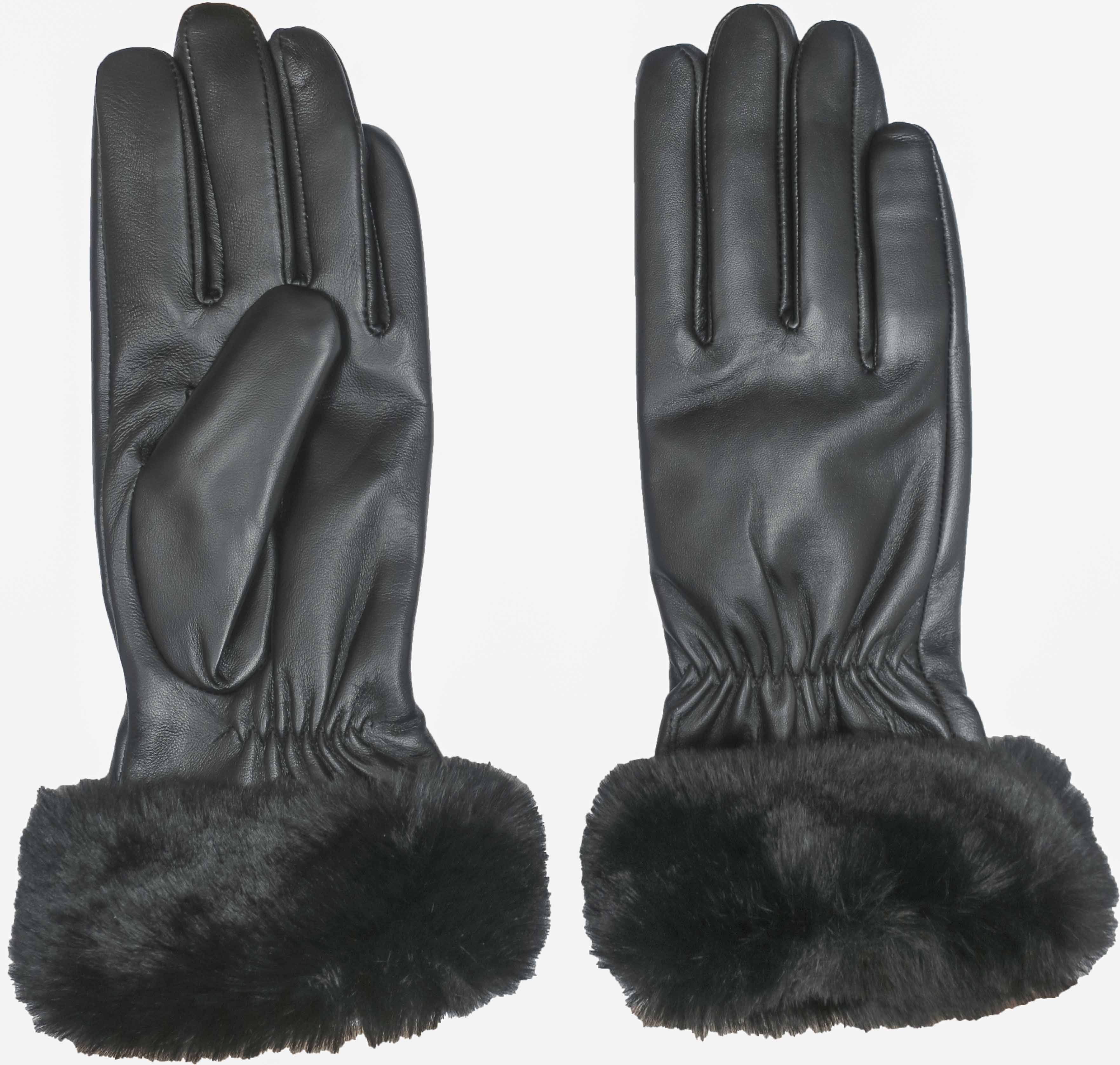 CR Ladies - Leather Glove with Faux Fur Cuff
