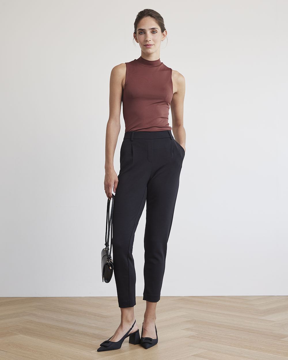 Sleeveless Mock-Neck Bodycon Tee, BodyConfident
