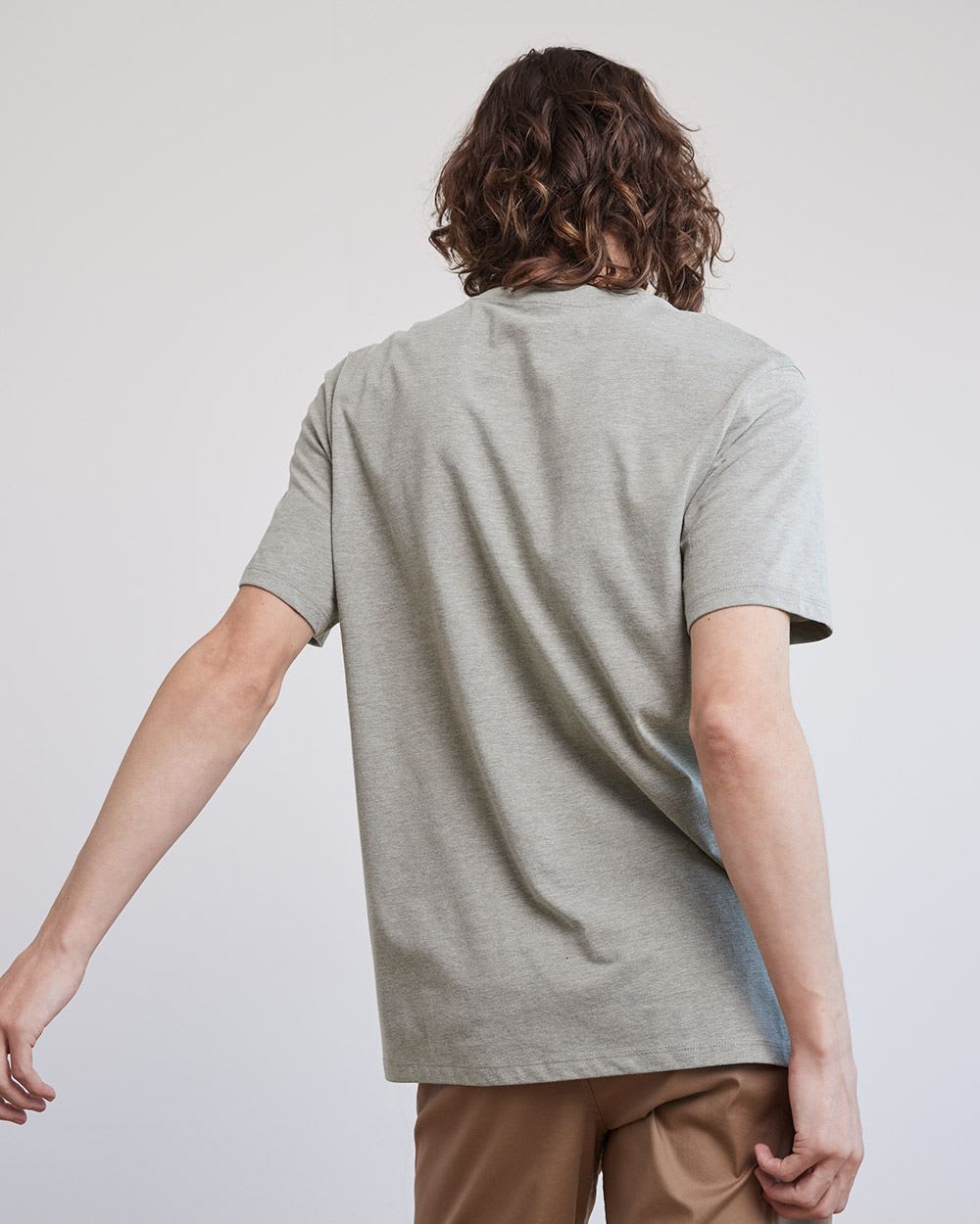 Solid Short-Sleeve Crew-Neck Tee with Chest Pocket