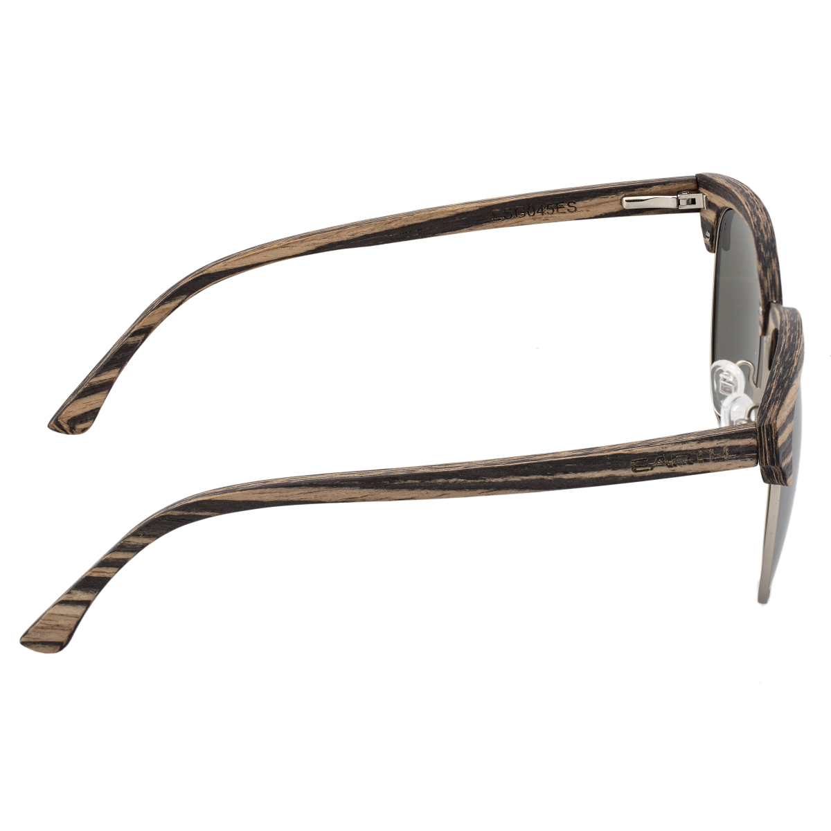 Earth Wood - Sassel Polarized Sunglasses - Ebony/Silver