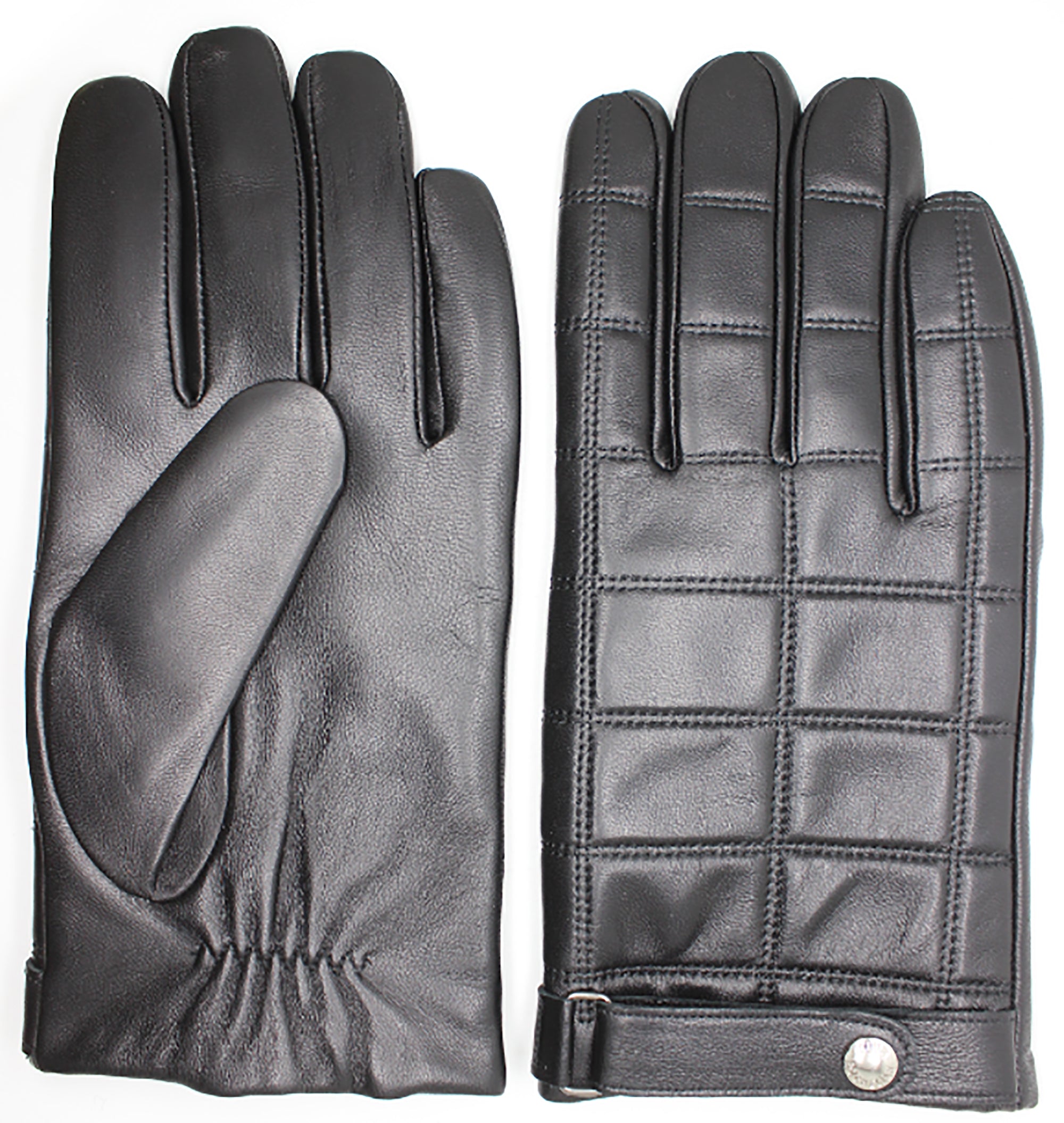CR Men's - Leather Geometric Quilted Glove