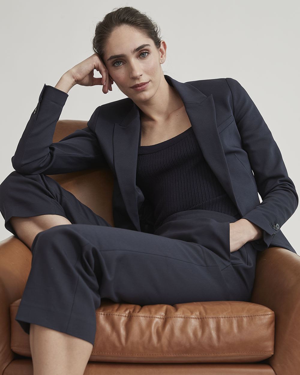 High-Rise Straight-Leg Crop Pant