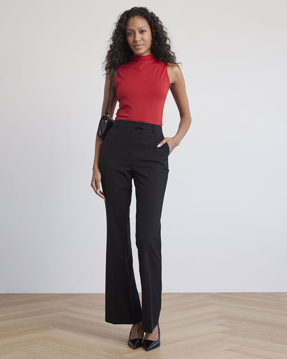 Sleeveless Mock-Neck Bodycon Top