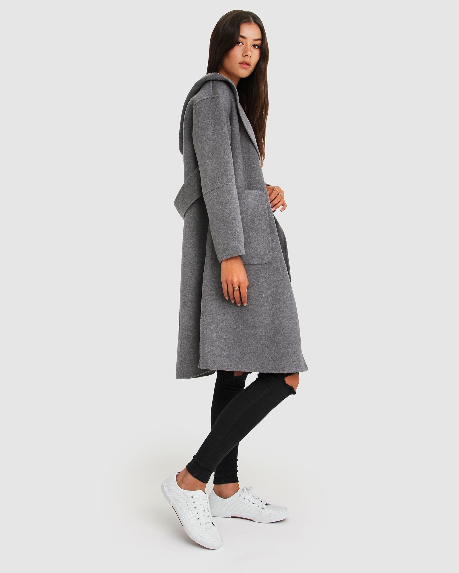 Belle & Bloom Walk This Way Wool Blend Oversized Coat