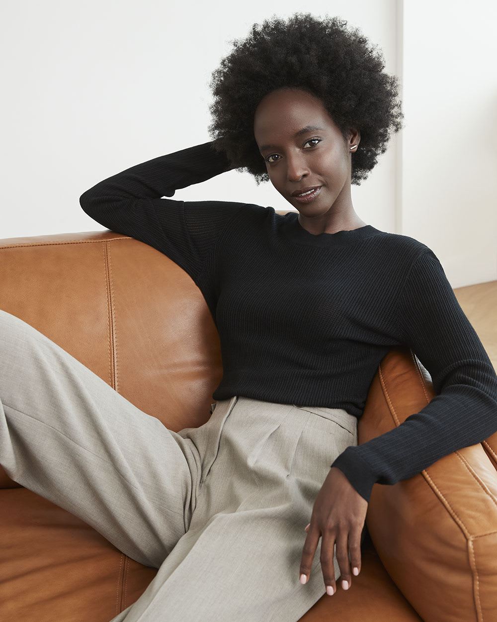 Long-Sleeve Pullover with Floating Stitches