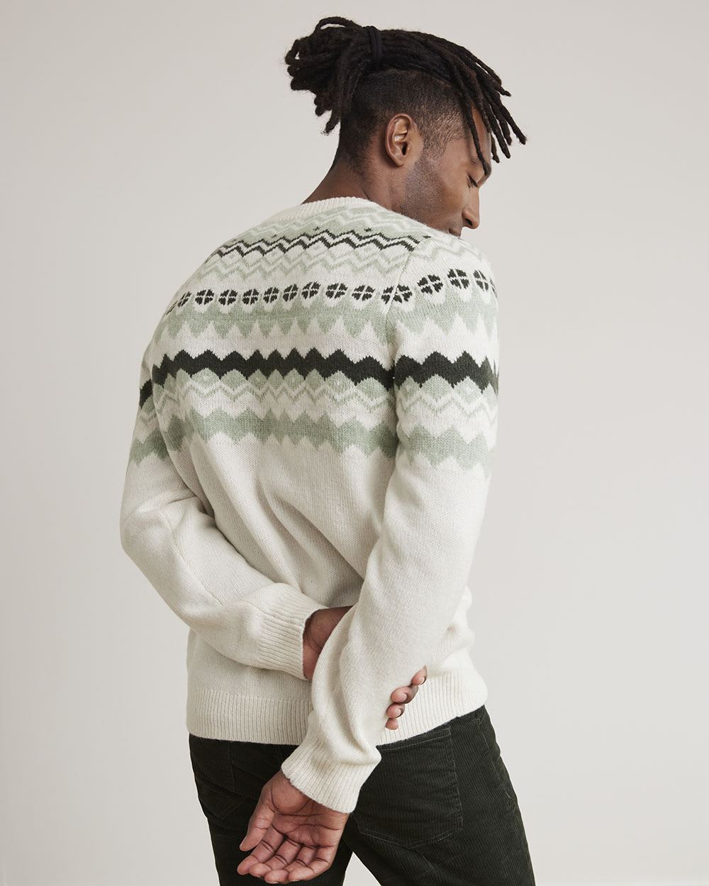 Fair-Isle Long-Sleeve Crew-Neck Sweater