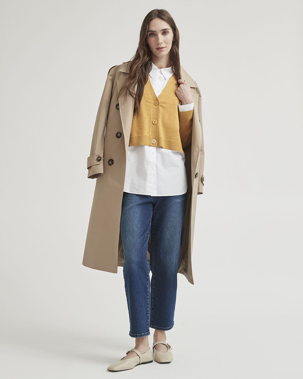 Short Boxy Buttoned-Down Cardigan