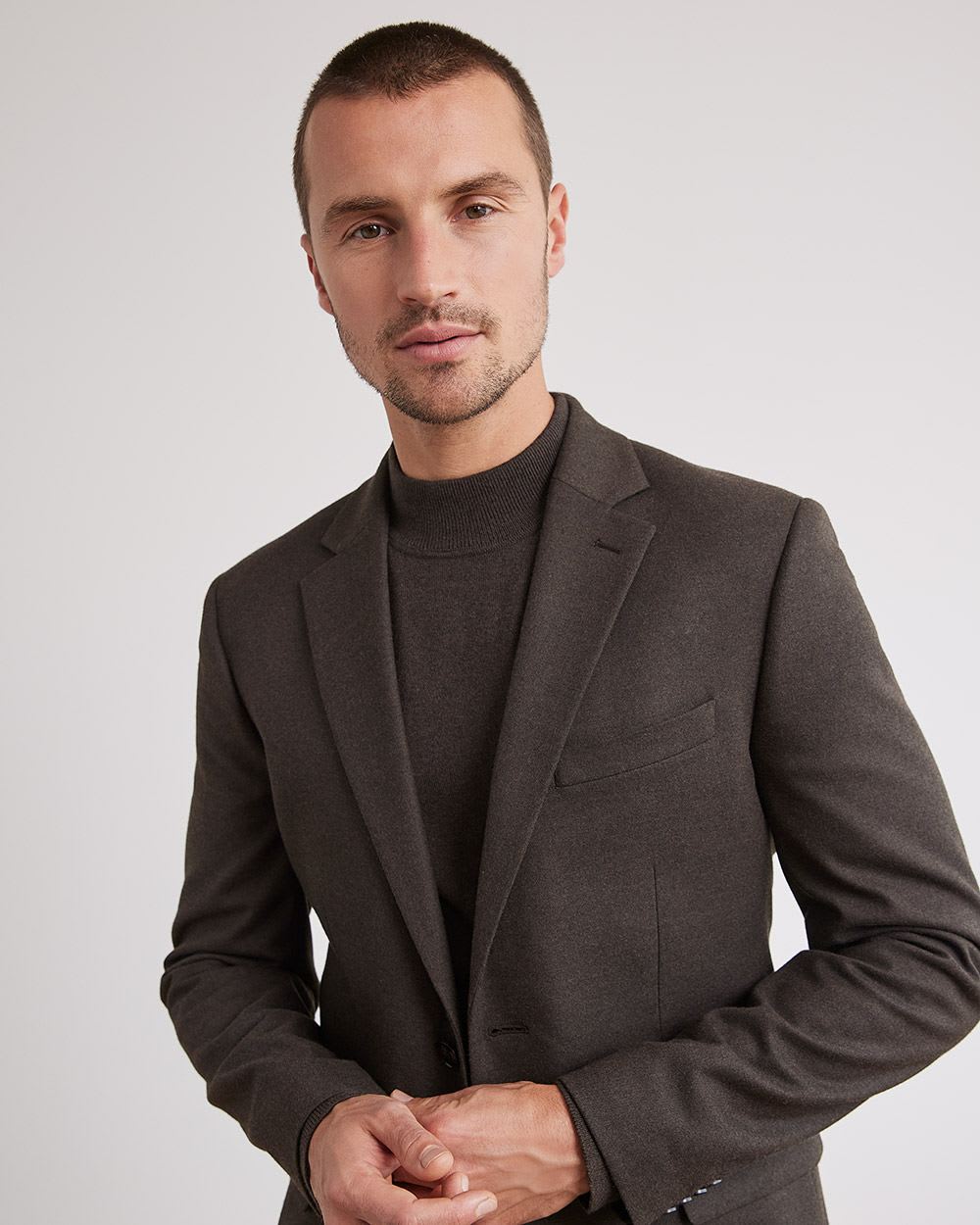 Slim-Fit Brushed Suit Blazer
