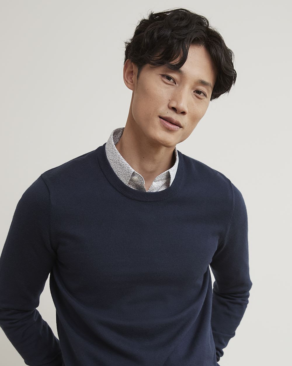 Solid Crew-Neck Sweater