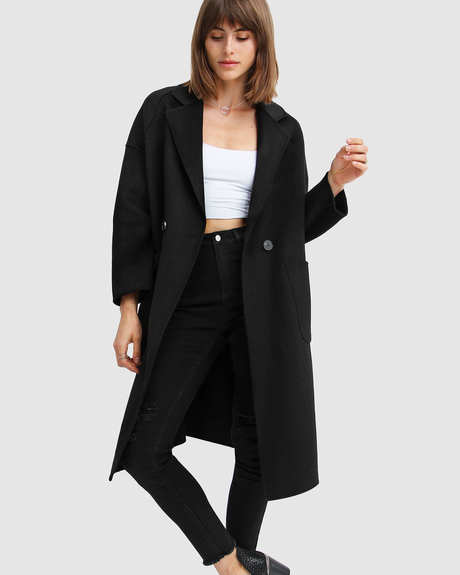 Belle & Bloom Publisher Double Breasted Wool Blend Coat