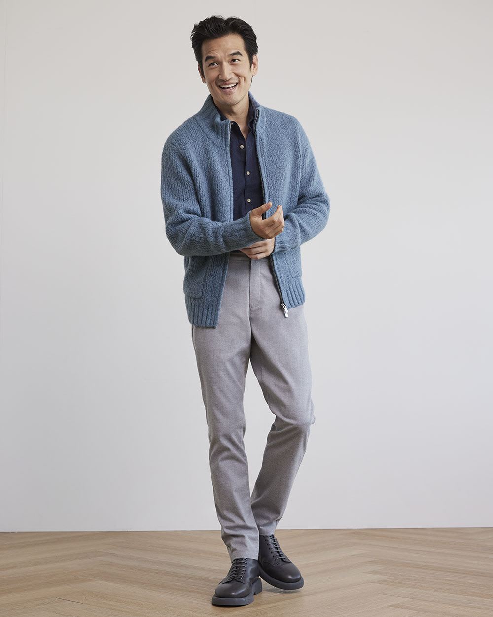 Slim-Fit Solid Flannel Shirt