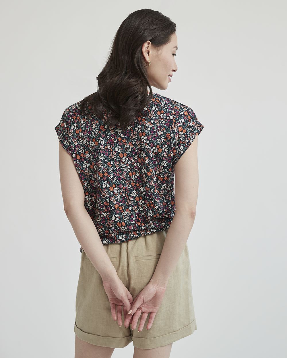 Extended Shoulder Crew-Neck T-Shirt