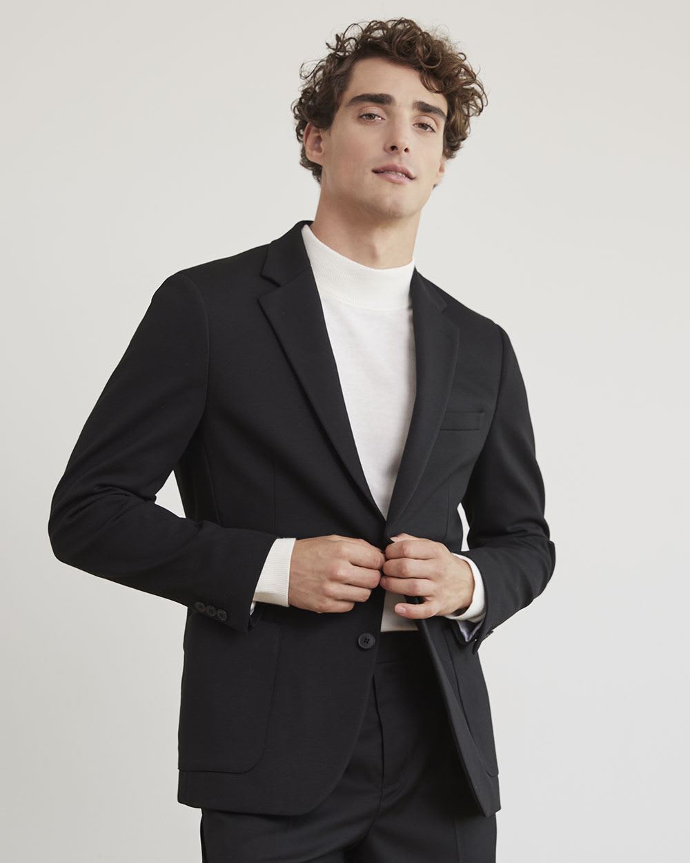 Slim-Fit Bi-Stretch Black Blazer