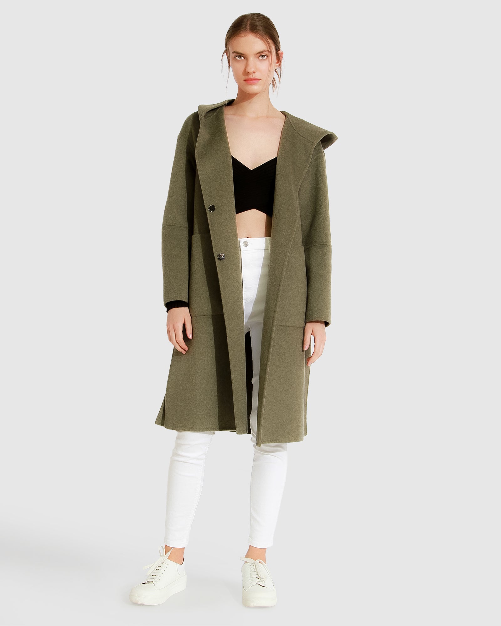 Belle & Bloom Walk This Way Wool Blend Oversized Coat