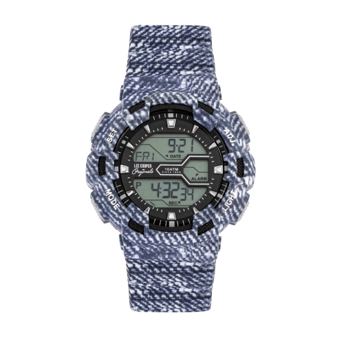 LEE COOPER-Digital Denim 46mm watch w/LCD Display Dial