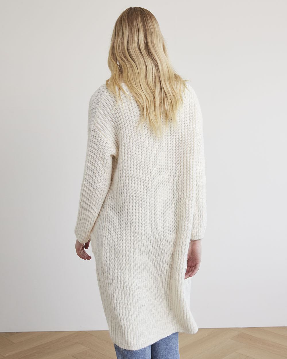 Long Oversized Cardigan with Shawl Collar