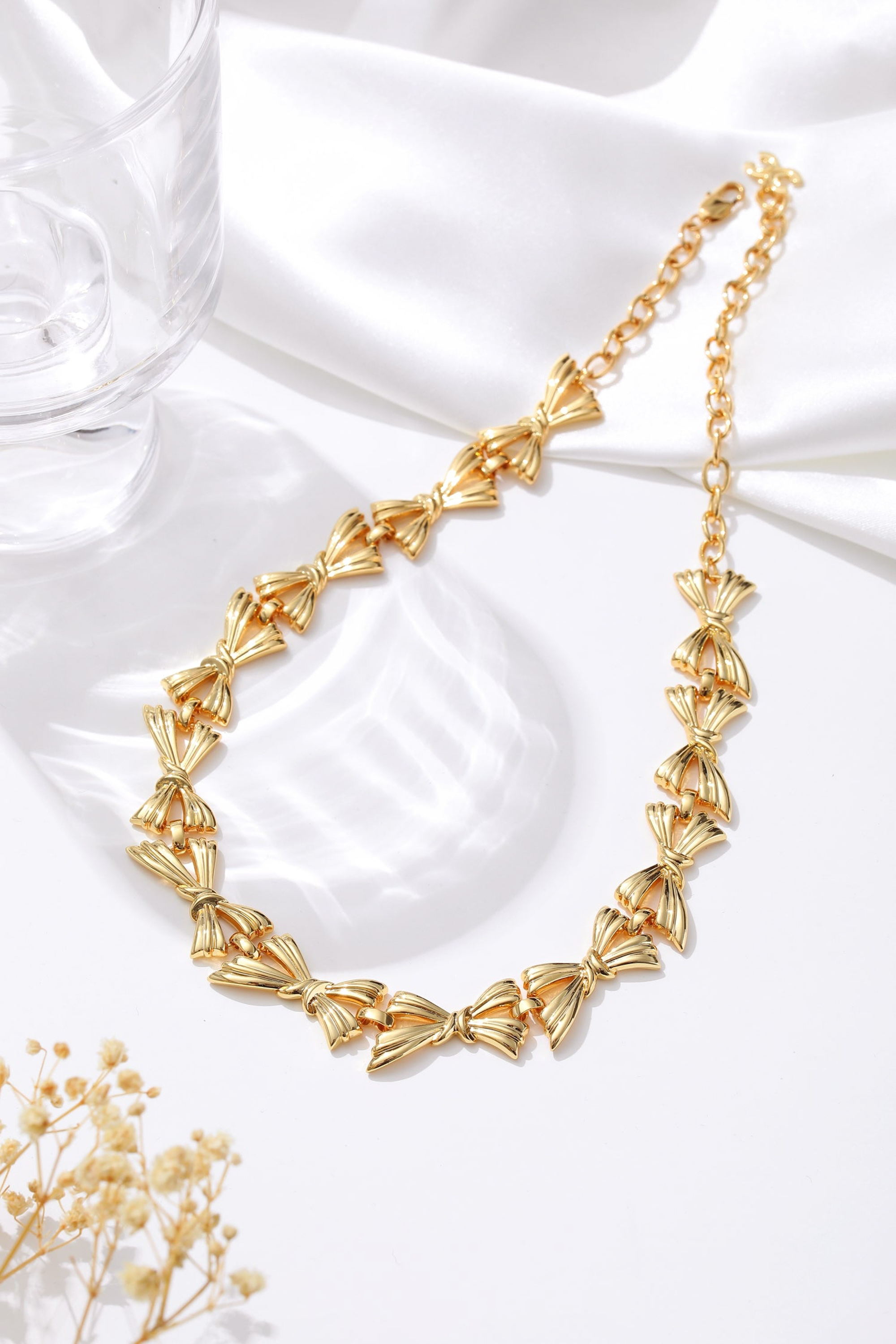 Classicharms-Gold Butterfly Statement Choker Chain Necklace