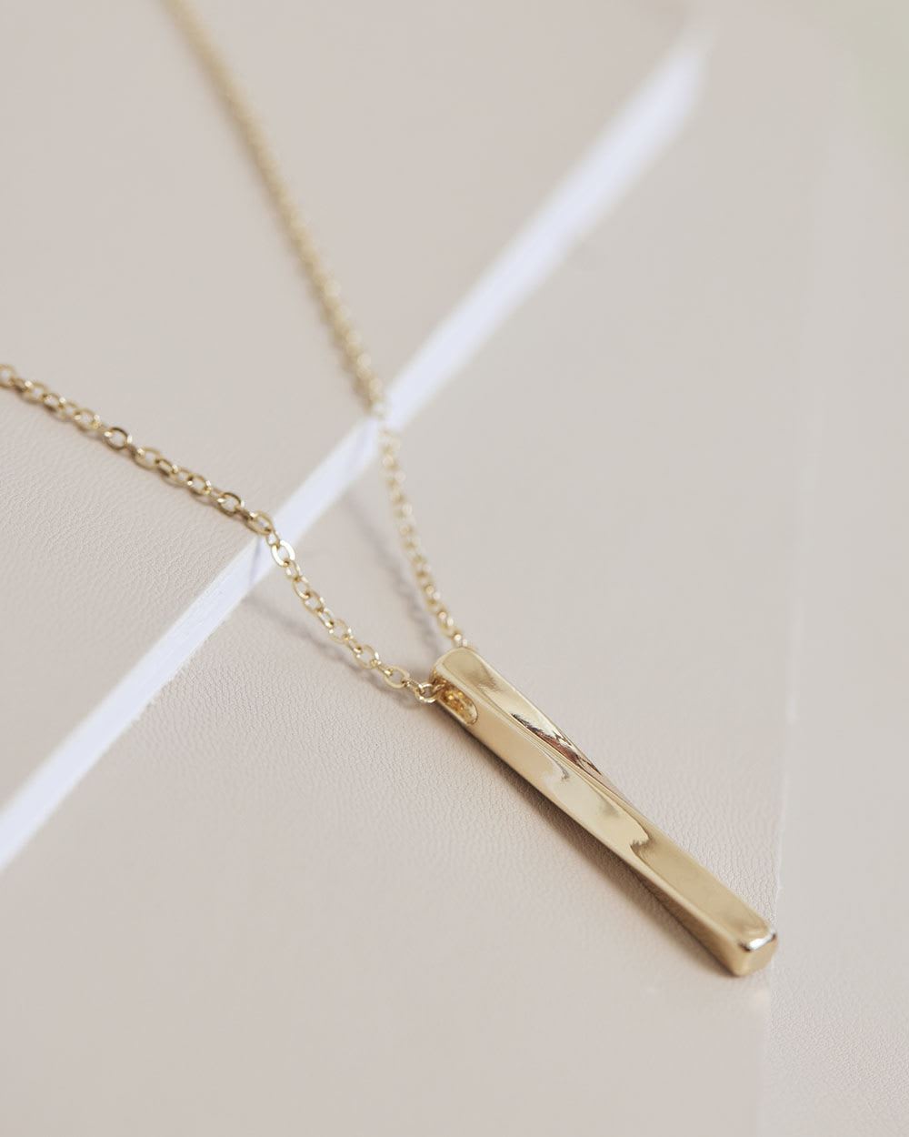 Long Necklace with Twisted Stick Pendant